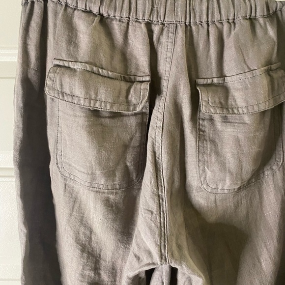 CYNTHIA ROWLEY Sz M Linen Tropics Gathered Ankle Drawstring Pants EUC - Picture 8 of 8